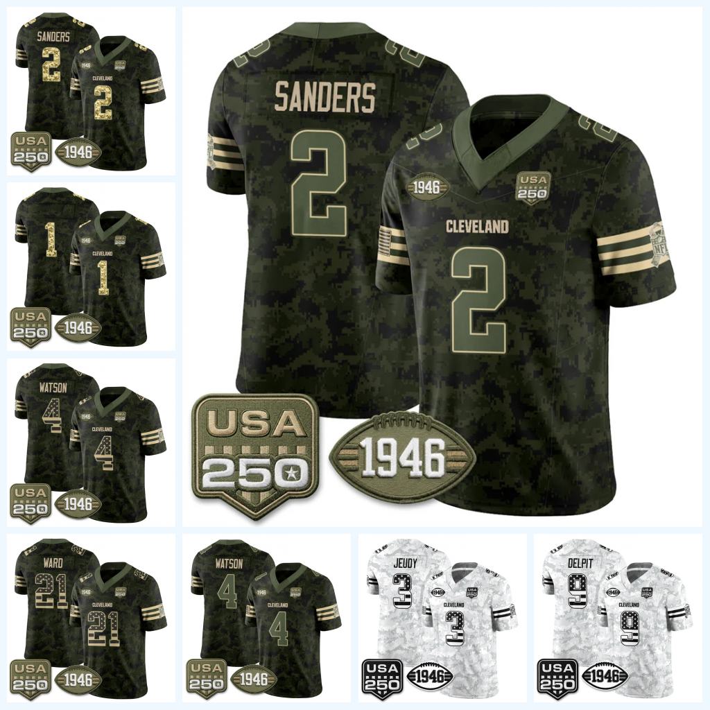 Personalization Custom Shedeur Sanders CLE 2026 Salute to Service Vapor Jersey Stitched Football Jerseys Embroidered Brownss Any Name Number Footbal
