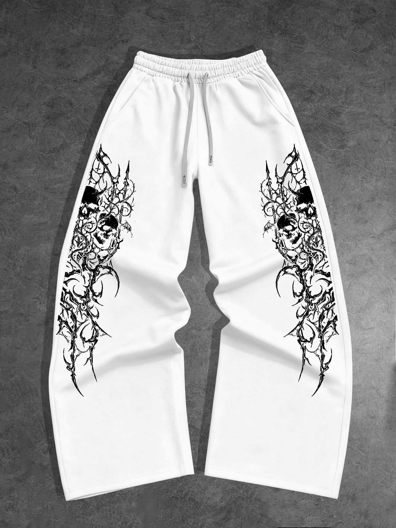 Men's Loose Spring Punk Style Dark Design Outdoor Casual Sports Pants The First Choice for Campus Spring Fashion MatchingT260917