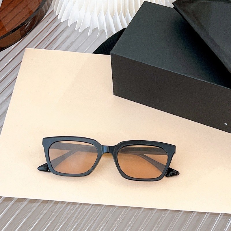 Upscale GM DION Small Square Acetate GM Sunglasses Korean Fashion Dark Brown GM Sun Glasses Black Frame Rectangular Shade Multi Color Options Anti-g