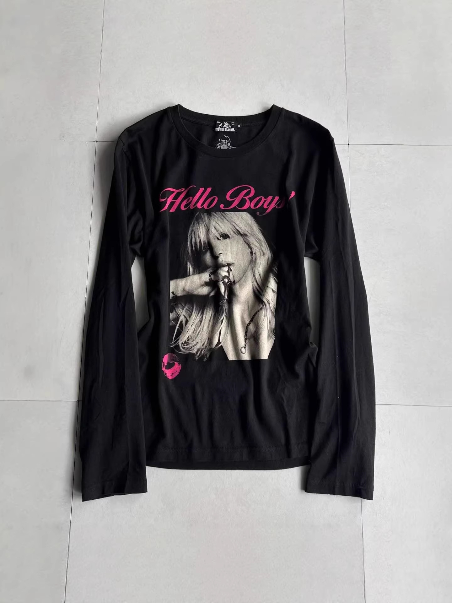 European and American cross-border INS style new hediboy slim-fit skinny graphic print streetwear long-sleeve T-shirt 94