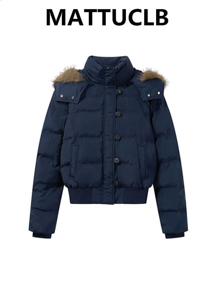 Winter Women 2000s Parkas Jacket Fur Hoodie Outwear Korean Coat Harajuku College Style Padded Jacket Thick Designer Down Jacket H260917