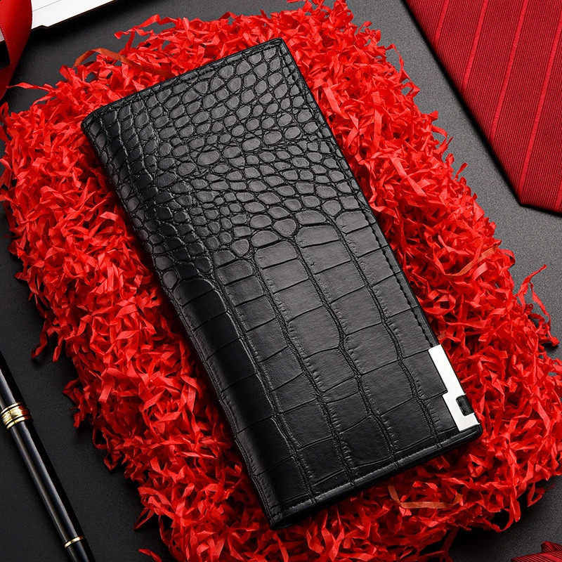Fashion Business Mens Alligator Wallets Crocodile PU Leather Long Organizer Wallet Boy y Card Holder Purse 260917