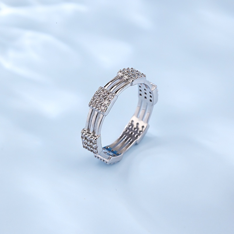 2026 Summer and Winter Collection: Simple Gold-Plated Square Diamond Ring Women, GRA Certified, Versatile for Everyday Wear