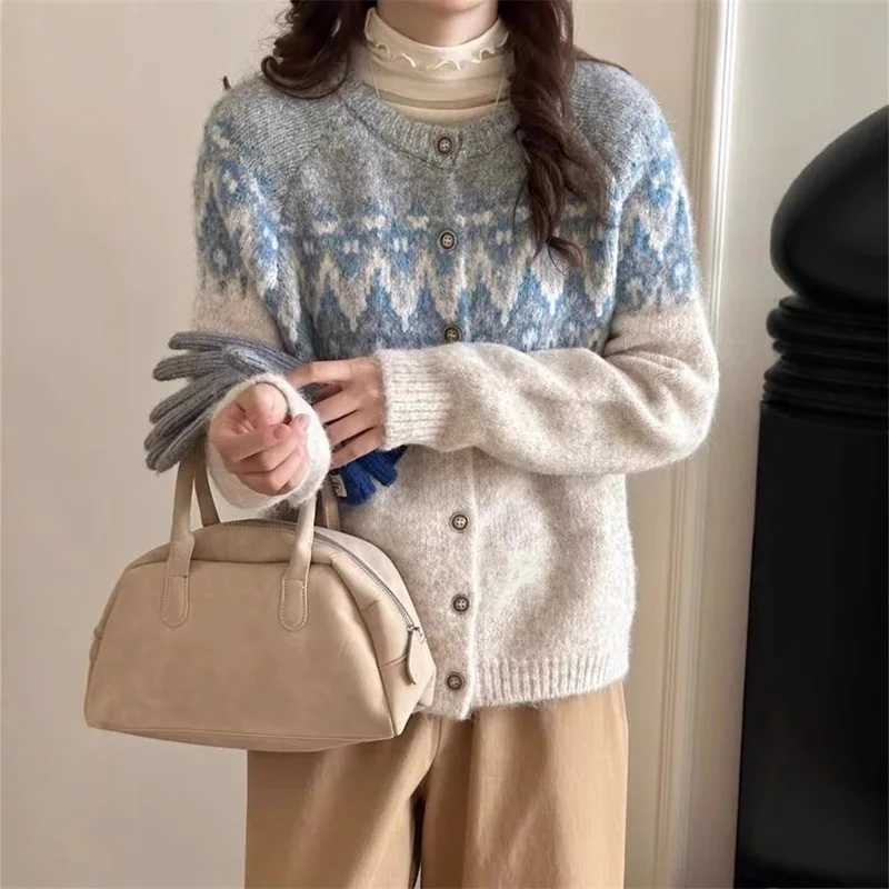 Fashion Print Cardigan For Women Coat New Spring Autumn Buttons Jacket Female Sweaters Jumpers Woolen Knitwear Woman Clothes S260917FJ1E