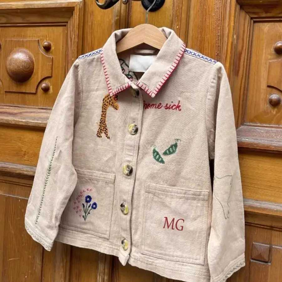 Spring Autumn Children's New Cute Embroidered Versatile Clothing Boys Girls Trendy Baby Open Cardigan Top Fashionable OutfitT260916