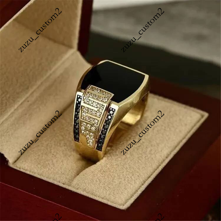 HipHop Crystal for Men Cool Copper Diamond Finger Ring 18K Gold Silver Punk Rock Black White Enamel Men's Rings Generous Design Male Jewelry Gi