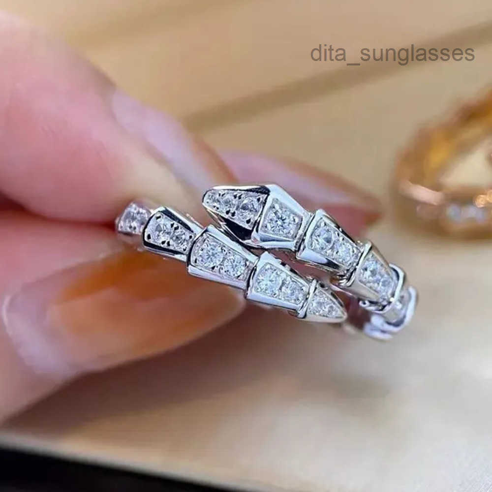 Band Rings designer ring for women luxury classic diamond titanium steel alloy gold plated diamond gift snake ring mens womens gold christmas gifts