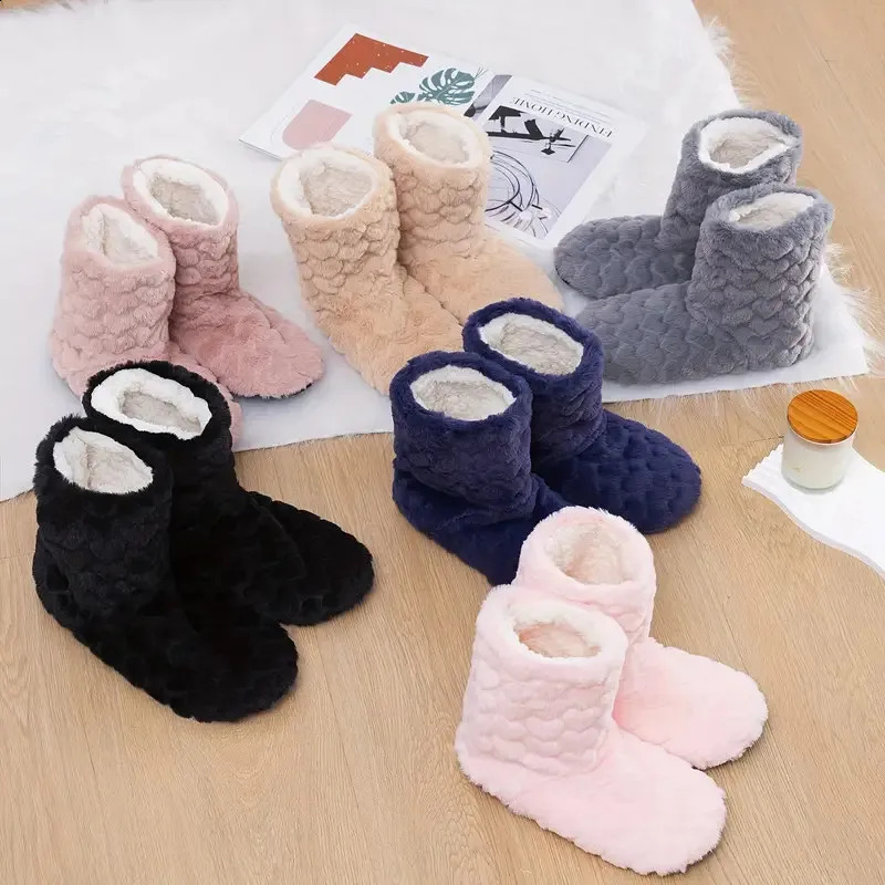 2026 Winter Adult Thick Warm Floor Shoes High Tube Non-Slip Indoor Cotton Shoes Plush Home Slippers Shoes Men And Women 260916