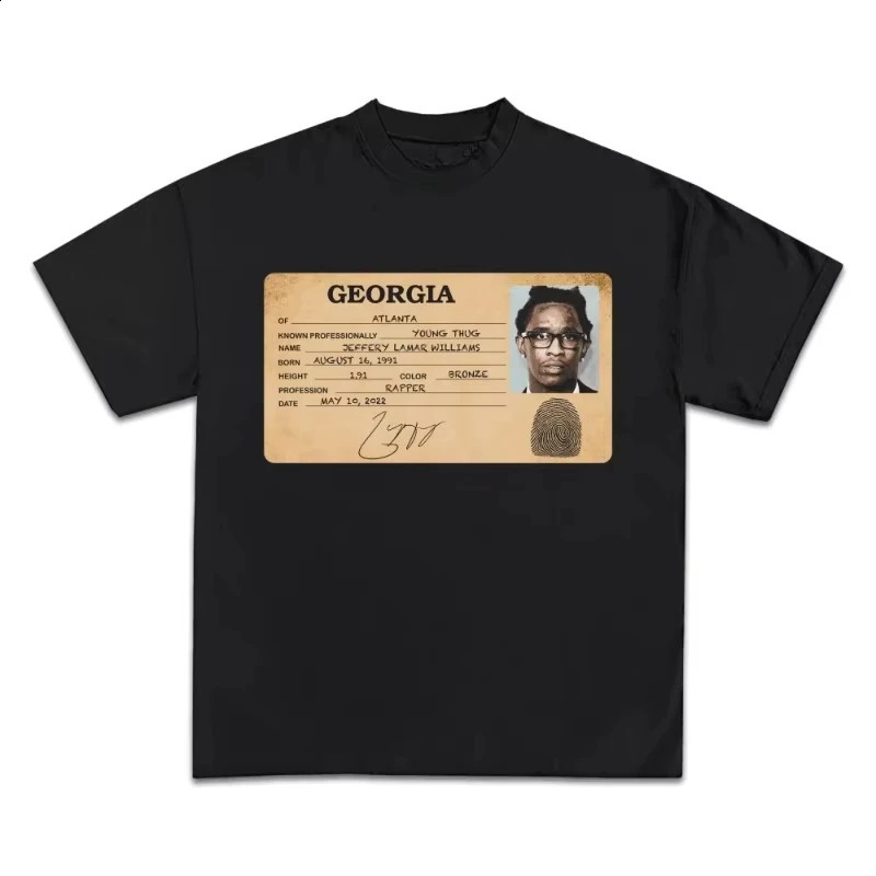 Who's Young Thug Graphic Print Cotton T-Shirt Crew Neck High Quality Short Sleeve Casual Streetwear Y2k men clothing streetwear 260916