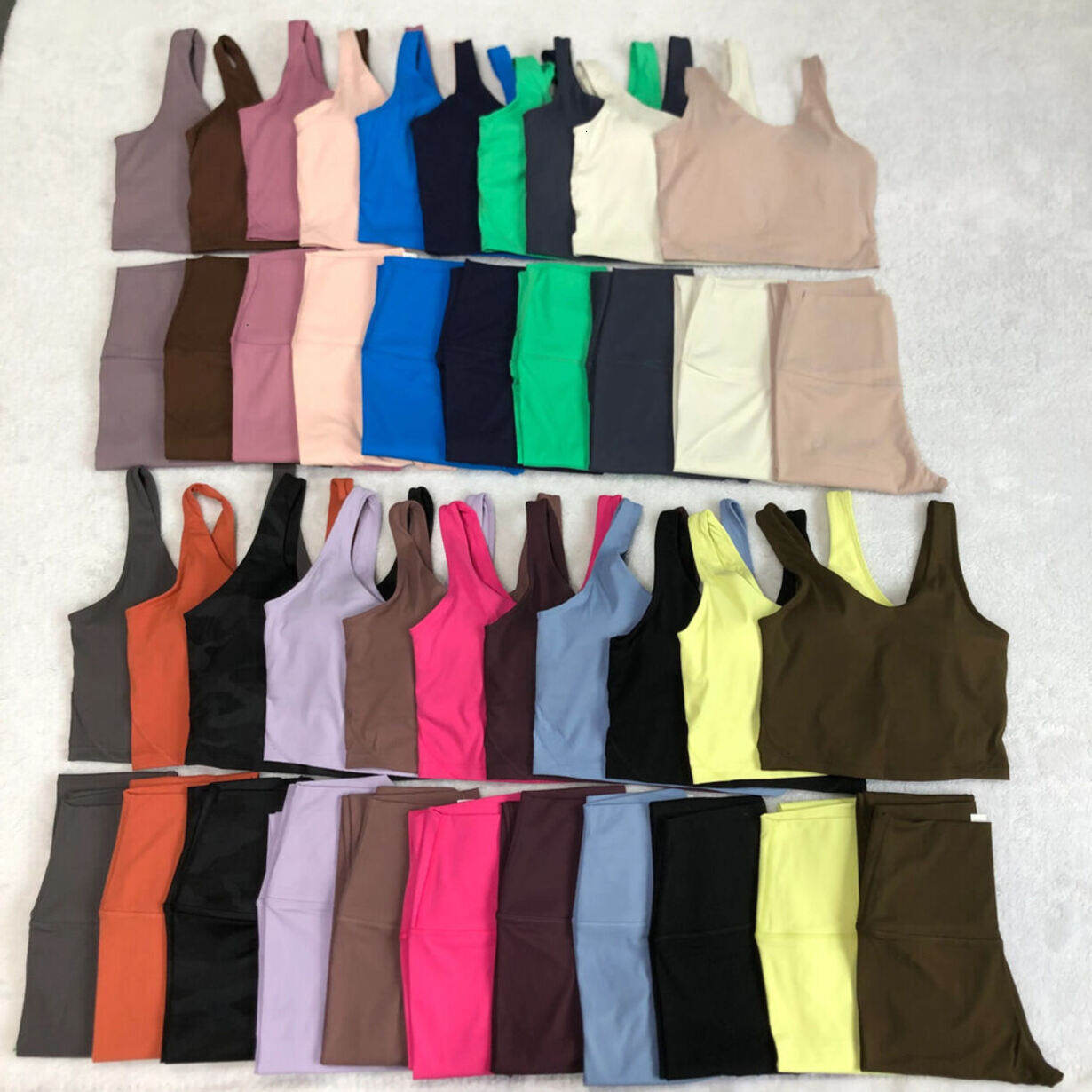 * Stretchy Yoga Wear Naked Feel Set Two * One Pieces Women Fitness Sportswear U Back * Sport Strappy Sports Bra High Waist Gym Soft Breathable Leggi
