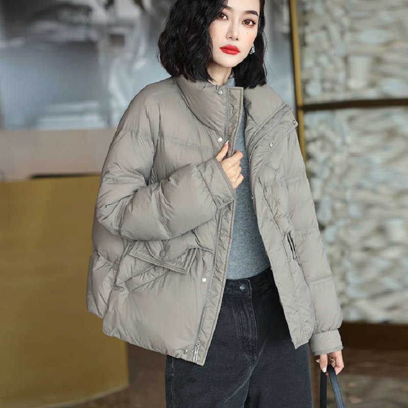 2026 jacket women Down cotton high-quality new winter warm solid color high collar pocket short women's cotton coat clothing H260917