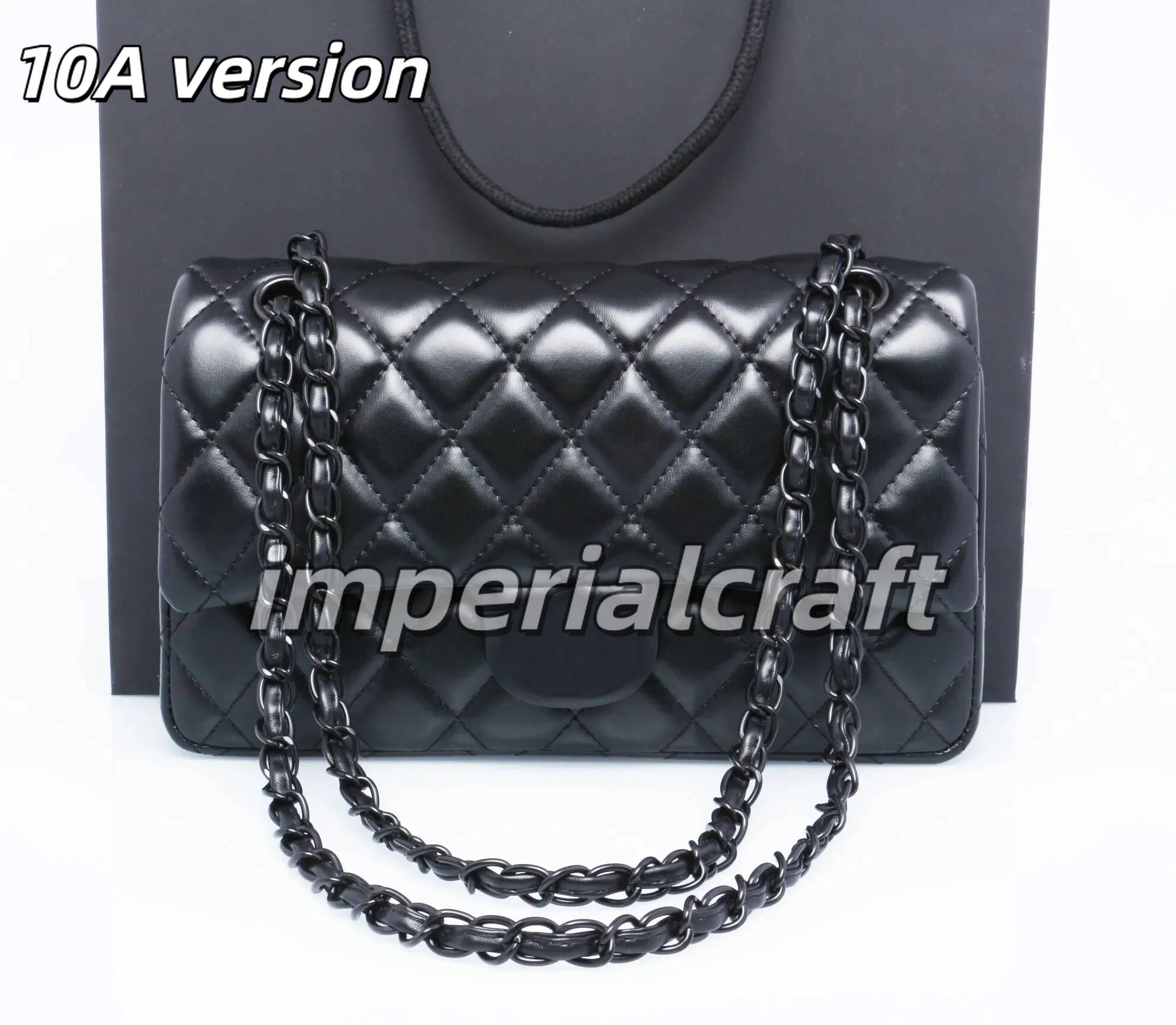 2026 10A Designer Shoulder bag Classic Plaid Lattice Flap Totes Ladies Handbag Series Chain Square Purses Genuine Women chaiinal Bags Purse Double L