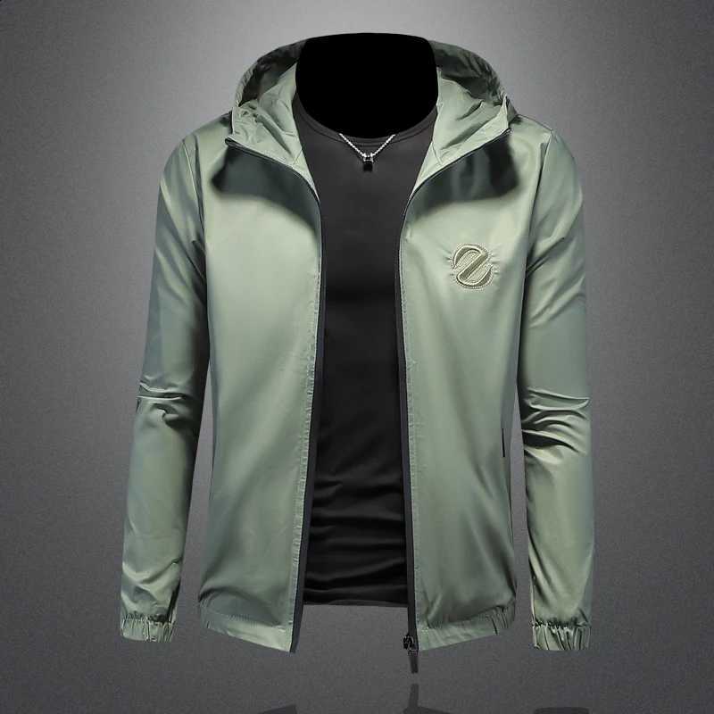 Minglu Spring Autumn Hooded Men's Jackets Luxury Solid Color Sport Casual Long Sleeve Male Coats Overcoat Plus Size 5XL C260917