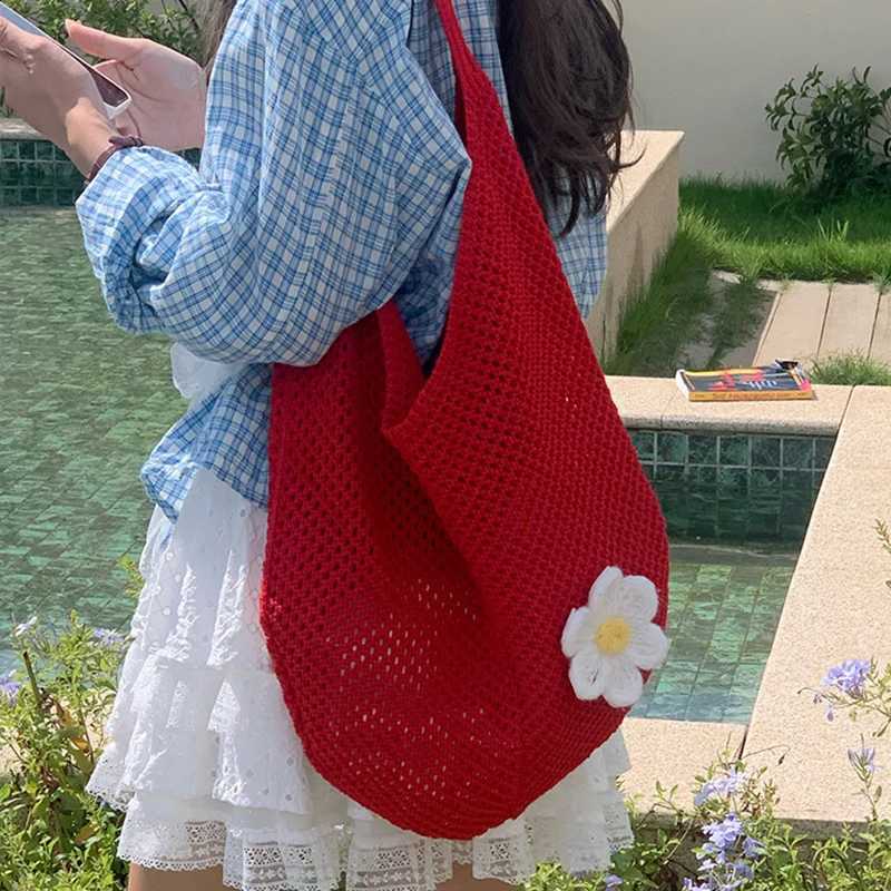 Trendy Bohemian Shoulder Bag Hollow out Straw Weave Handbag Large Capacity Lazy Style Beach Tote Bag for Shopping H260916