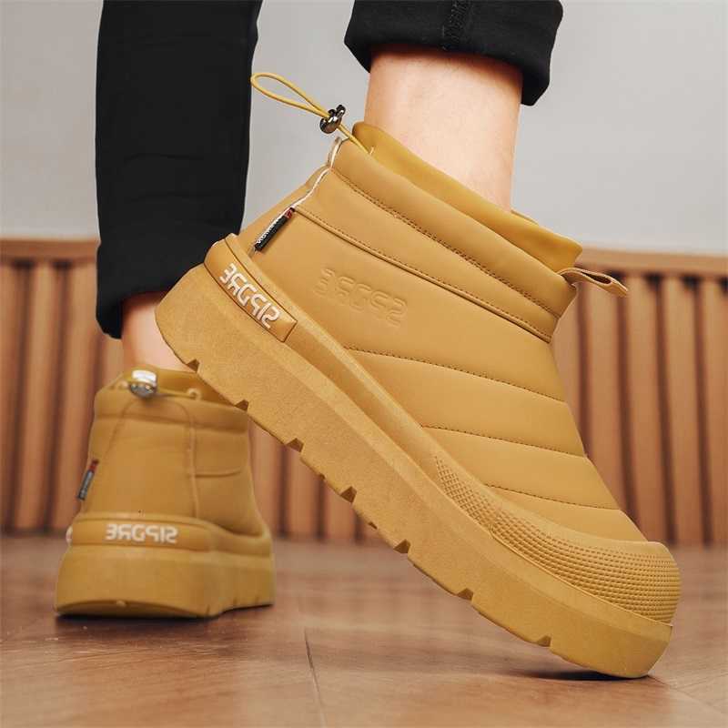 2025 new thick soled comfortable casual sports British high top winter warm cotton shoes fa1able snow boots for men D260917