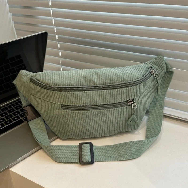 Lightweight Corduroy Fanny Pack Crossbody Bag Fashionable Retro Style Casual Chest Waist Bag Fresh Style Korean Version Handbags 260916