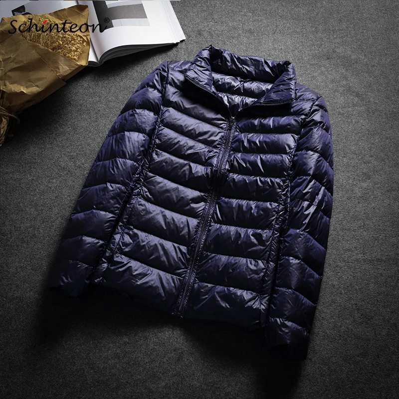 Schinteon Ultralight White Duck Down Jacket Spring Autumn Warm Slim Zipper Women Fashion Light Down Coat 13 Colors S-7XL H260917