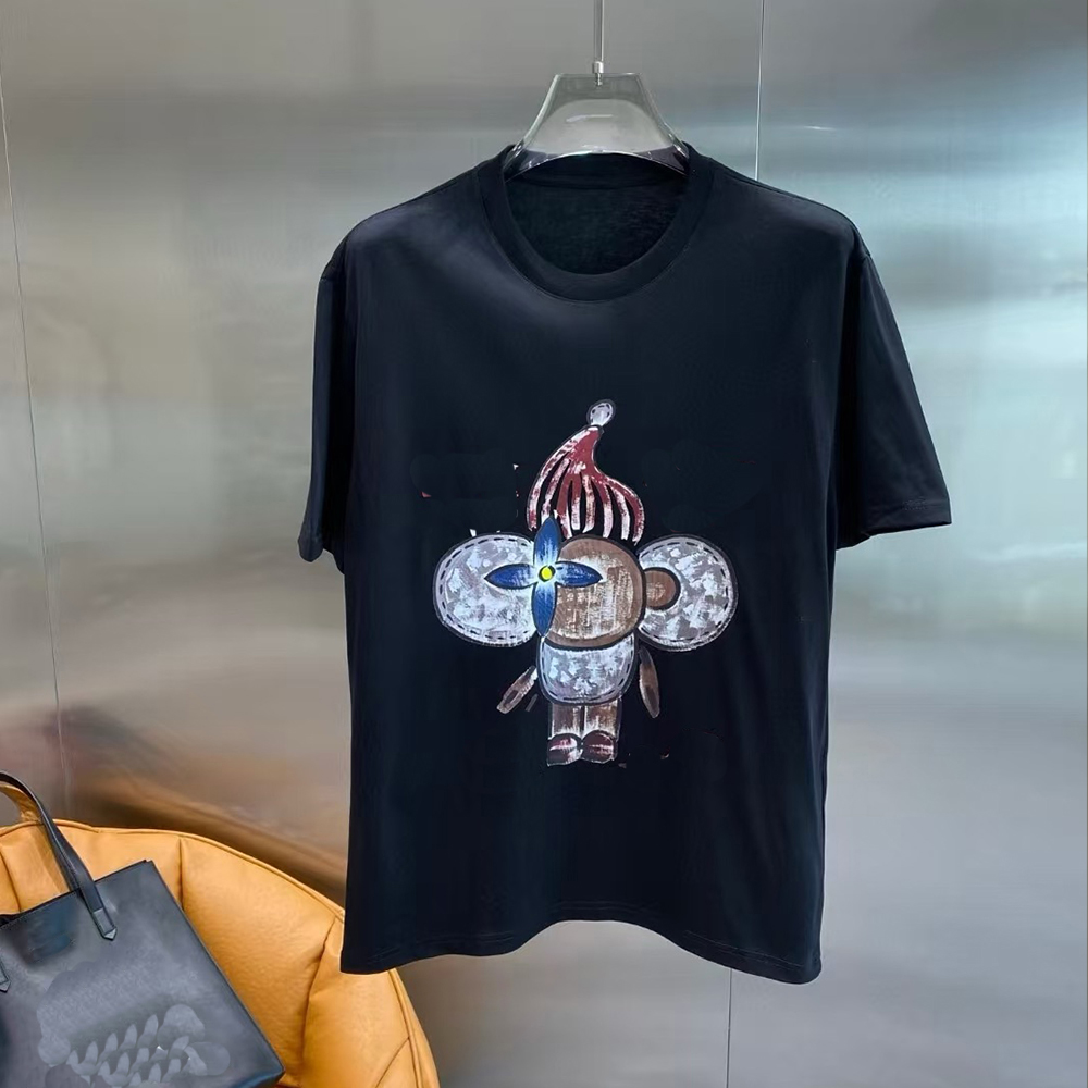Cotton Fashion Brand Designer T-shirt With Floral Print Top for Summer Loose fit Men and Women Casual Short Sleeves
