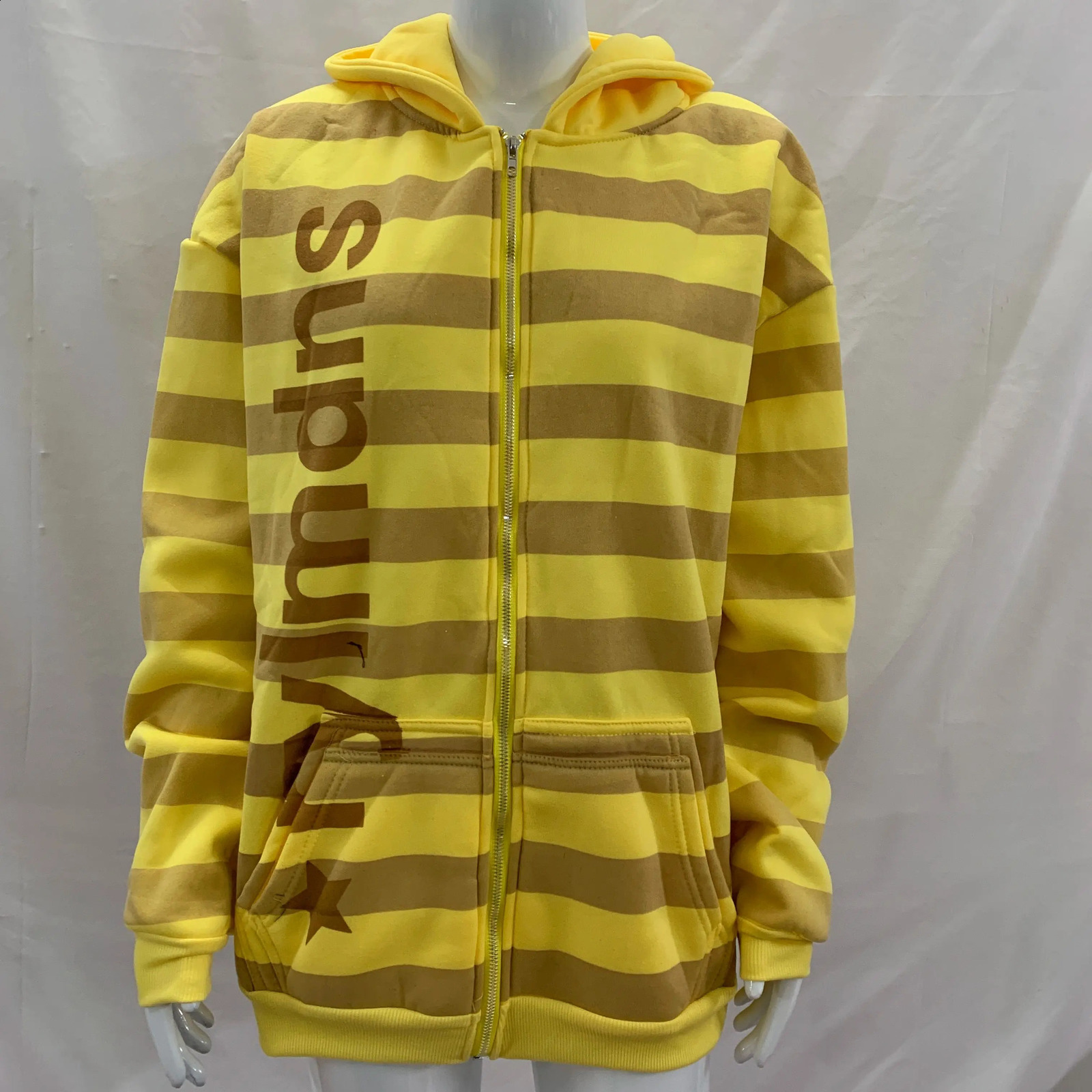 Women Y2K Striped Zip Up Hoodie Vintage Letter Star Print Hooded Jacket Harajuku Streetwear Loose Long Sleeve Casual Sweatshirt 260916