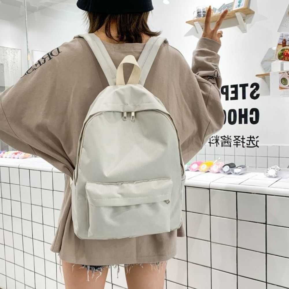 Solid Casual Simple Color Backpack Fashion Schoolbag School Bags Large Capacity Travel Backpack Book Bags TeenagersT260917