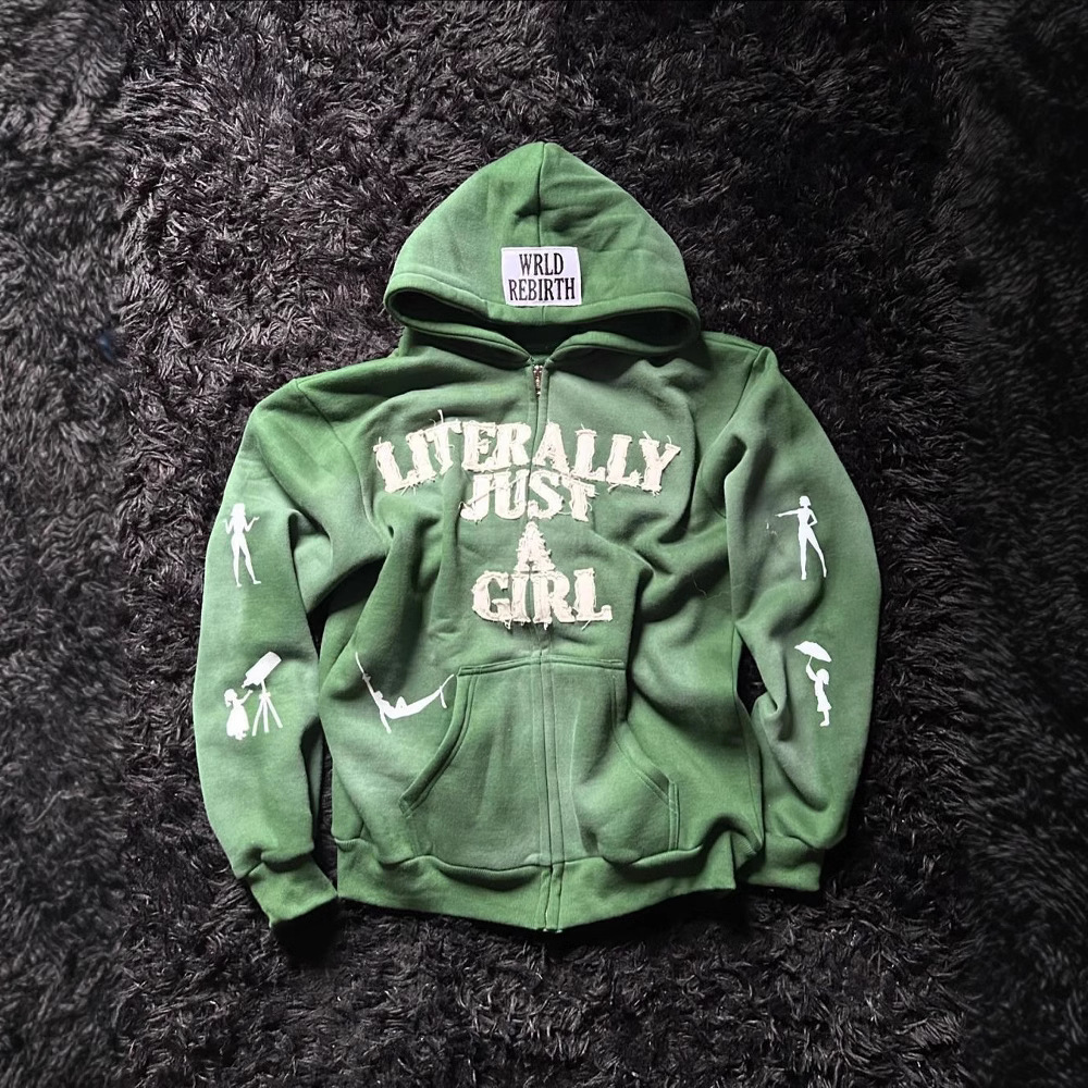 2025 American Y2K New Hip-Hop 3D Digital Print Zipper Personalized Unisex Hooded Cardigan Cross-Border 23