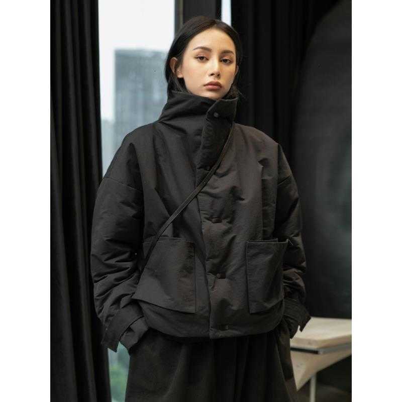 retro Japanese Y2K Harajuku style spicy girl loose and thick cotton clothing autumn and winter women's short warm trendy top H260917