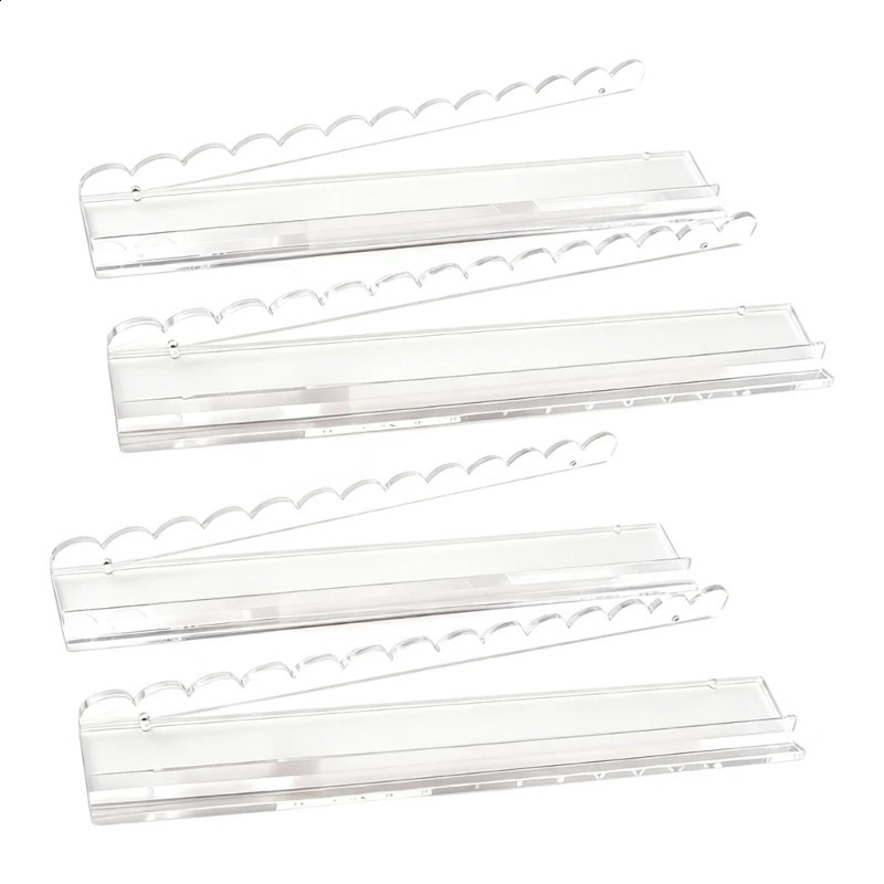 Clear Acrylic Mahjong Tile Holders Set of 4 Long Rack with Raised Structure for Easier Viewing Sorting 260916