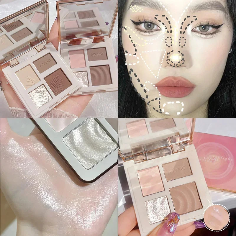 Matte Highlighter Bronzers Palette Face Shading Grooming Powder Makeup 4 Colors LongLasting Contouring Bronzer Cosmetics 260917