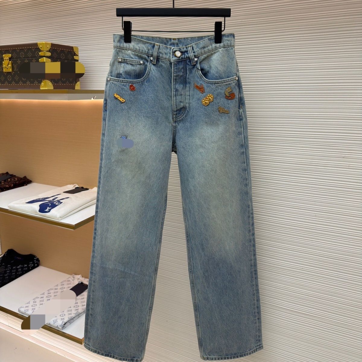 Designer 2026 Autumn/Winter New Collection: Limited-Edition Denim Pants With Embroidered Hardware Details, Available In Unisex Styles 15ca