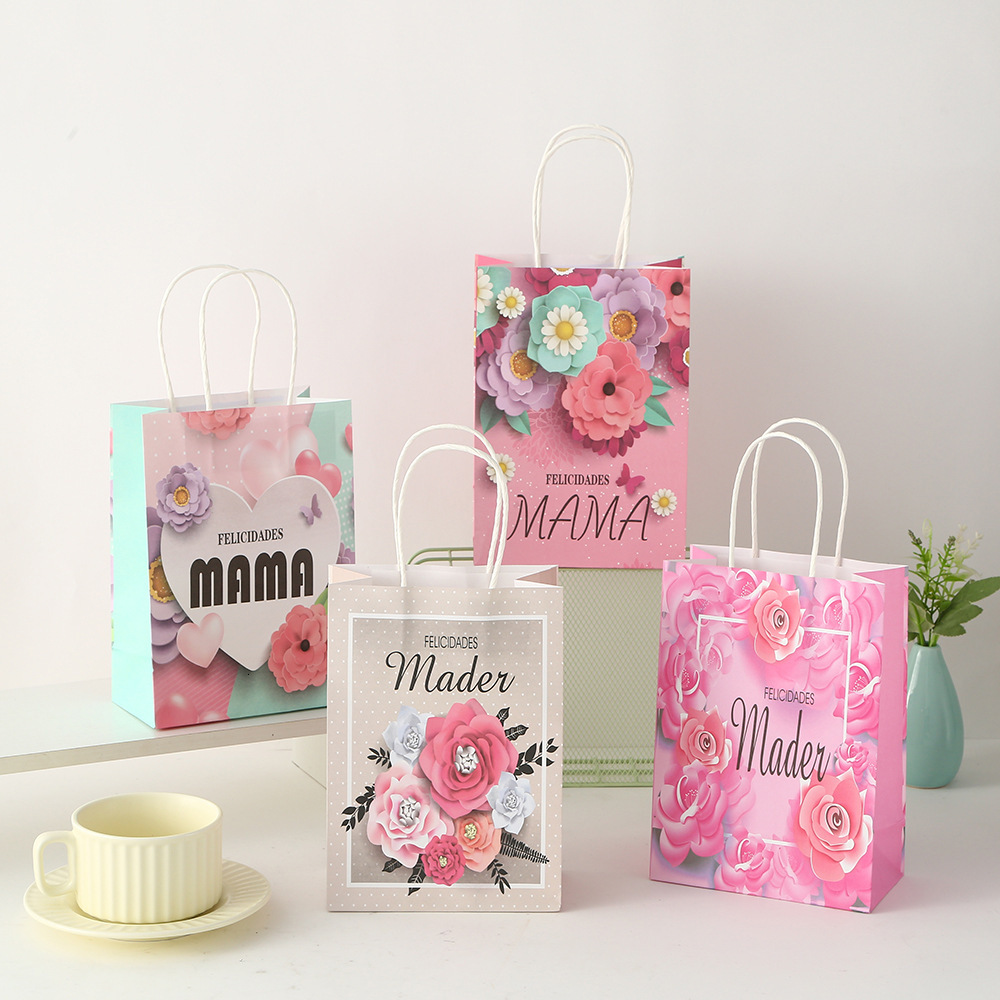 Amazon's bestselling Mother's Women's Day bags: carnationprinted kraft paper gift and tote bags