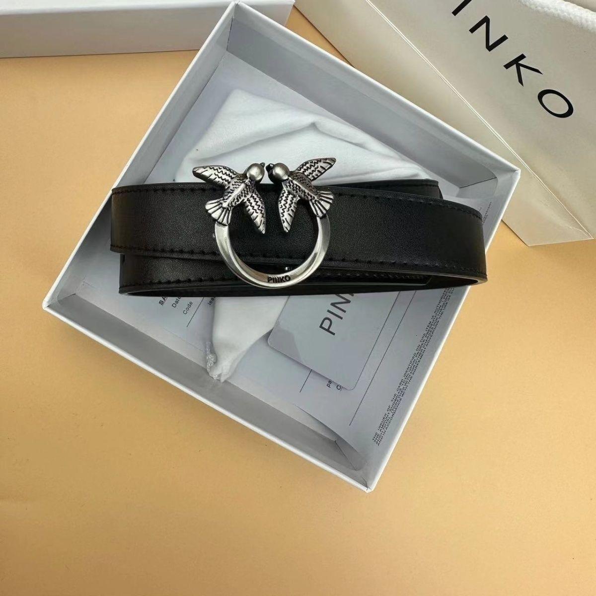 Women's Slim Top Layer Cowhide Leather 1.8cm Smooth Buckle Belt, Suitable for Dresses and Skirts, Business Casual