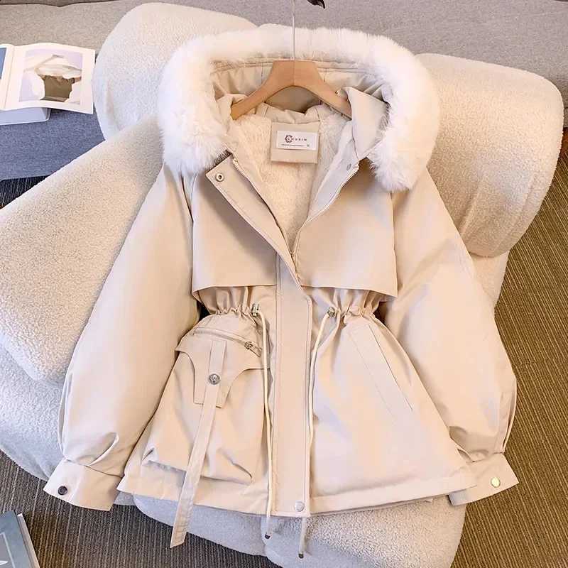 Detachable Pai Overcomes Women's Winter 2026 New Casual Down Cotton Thicken Hooded Coat Female loose Warm Wool Overcoat H2609171