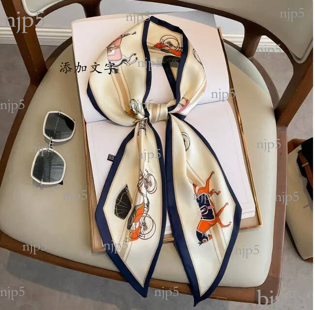 46tyle Fashion Newest Designer Luxury Printed Letter Head Hair Neck Scarves Women Purse Bag Scarfs For Handbags Scarf 147X14cm