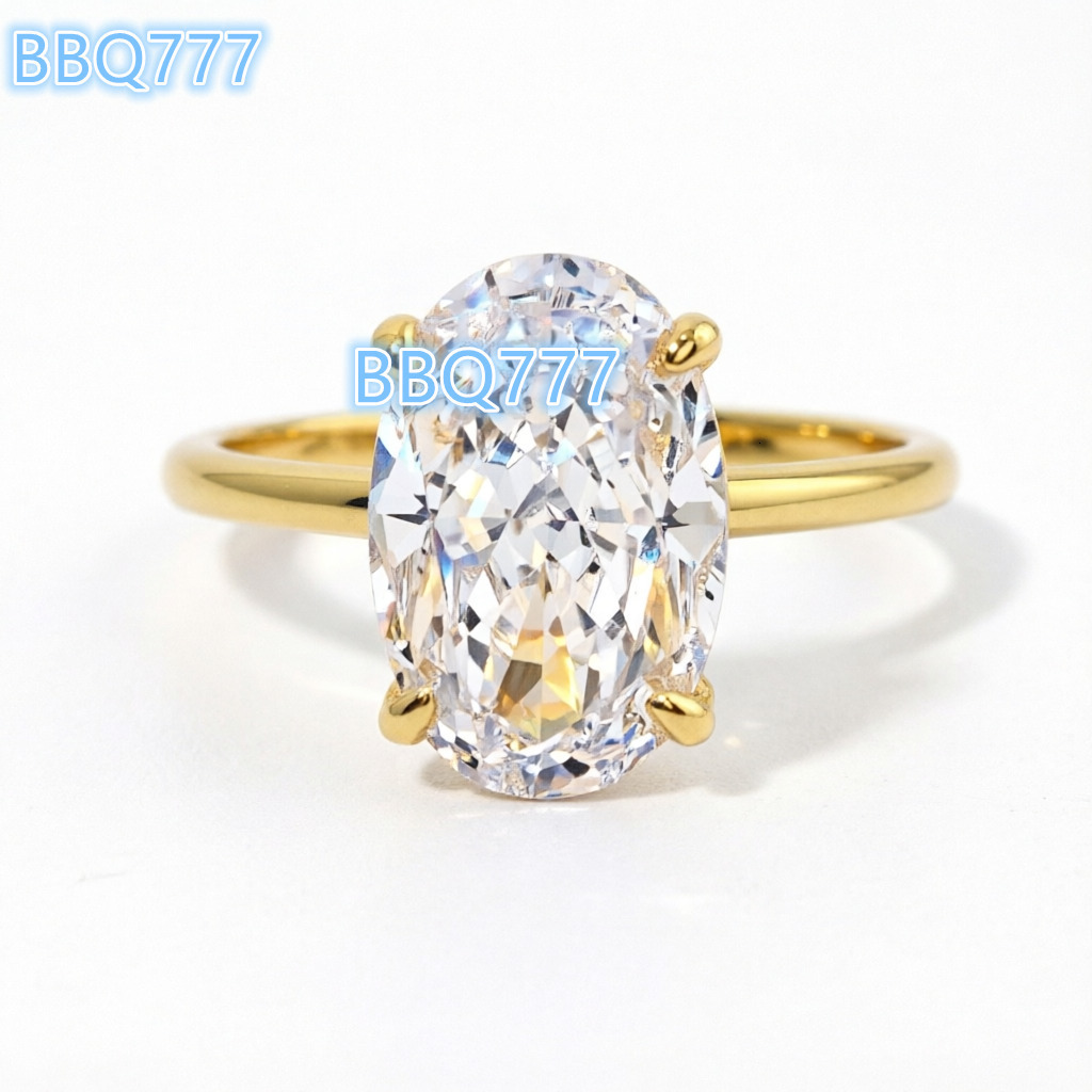 S925 Sterling Silver Exquisite Oval Cut Cubic Ring Luxury Women Engagement Wedding Statement Fine Jewelry Gift
