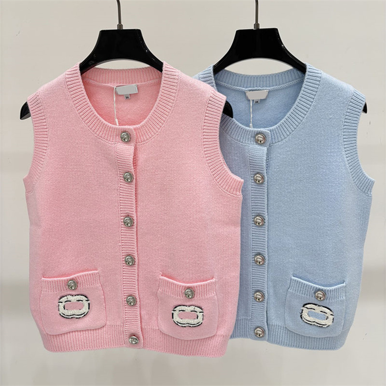 Designer Woman Girly Knit Vest Sleeveless Versatile Top Spring Autumn Date Vacation School Daily Casual Wear