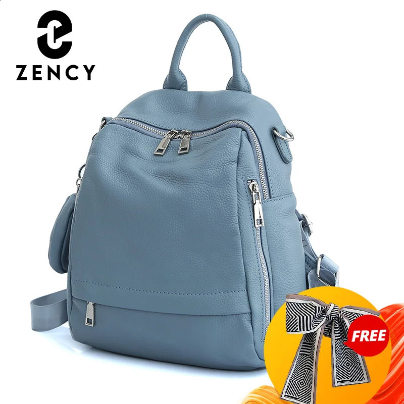 Zency Women's Genuine Leather Backpack High-Quality School Bag Travel Female Shopper Shoulder Satchel Rucksack Commuter 260916