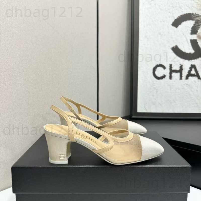 26 Summer C New French-style Mesh Pointed-Toe Chunky Heel Sandals for Women Fashionable Versatile Simple Elegant and Chic Flats T260917