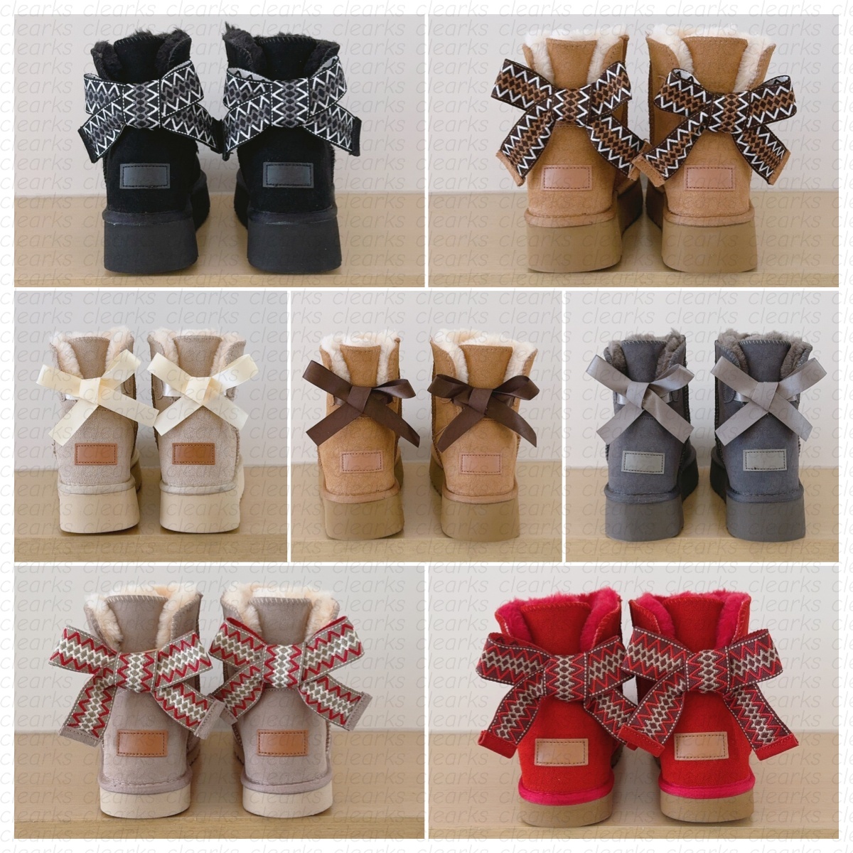 Girls Toddler and women Winter Snow Boots Cute Bowknot Decor Ankle Boots Thick Fleece Lined Warm Non-slip Soft Sole Kids Princess Boots Multi Colors