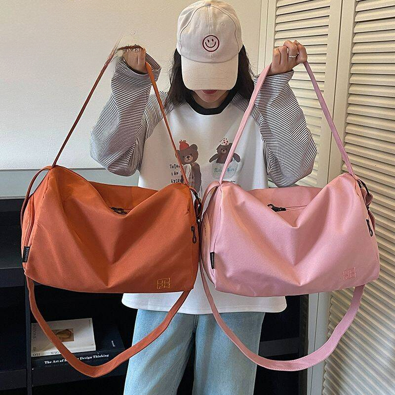 Travel Woven Large Capacity High-End Feel Single Shoulder Business Trip Fitness Storage Korean Style Women's Tote Bag Wholesale 3d