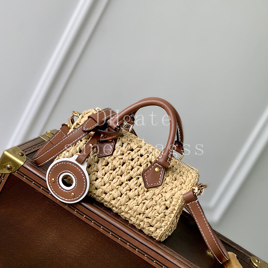 Nano Speedyy Handbag 16CM Luxury Mini Designer Bag Shoulder Crossbody Bag Master Quality raffia cowhide leather Evening Bag With Gift Box LS01L