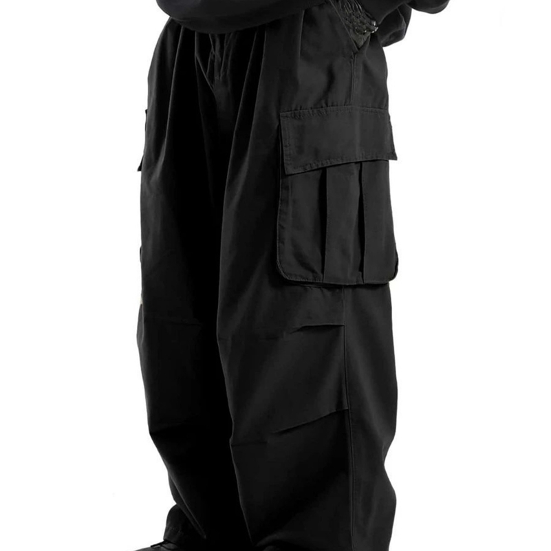 plus Size Men's Workwear Wide Leg Pants Loose Street Style Trendy Cargo Trousers 260911ww