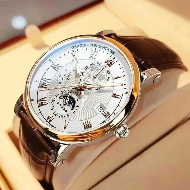 2025 Men Watch Fashion Top Luxury Sport Men's Wristwatch Waterproof Luminous Leather Date Quartz Watches Man ClockT260916