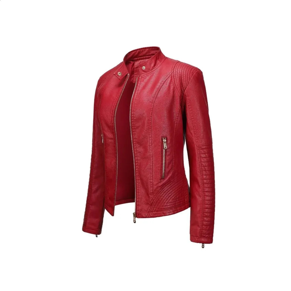 MsChuh Women's Jacket Vestes Femmes Outerwears Chaquetas Jackets Street Style All-match Retro Slim Long Sleeves Leather Trendy 260916
