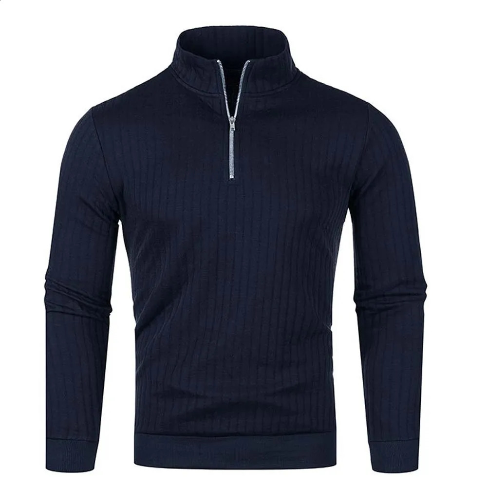 Men Semi Turtleneck Long Sleeve Half Zip Pullover Knitted Sweater Female Knitwear Tops PYBG-BSD-ZW123 260917