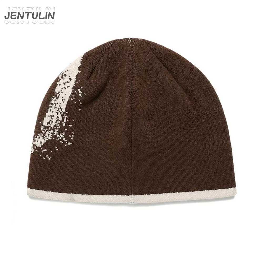Hat Korean Women Beanie Knit Winter Y2k Streetwear Hat Kpop Wool Pullover Men Graphic Aesthetic Gothic Unisex Accessories Cap BFT260916