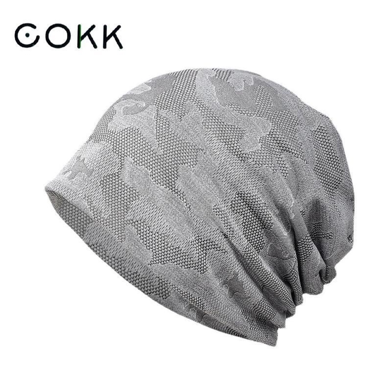 COKK Beanie Men Women Thin Hat Camouflage Mesh Breathable Elastic Soft Running Sports Outdoor Bonnet Cap 260915ww