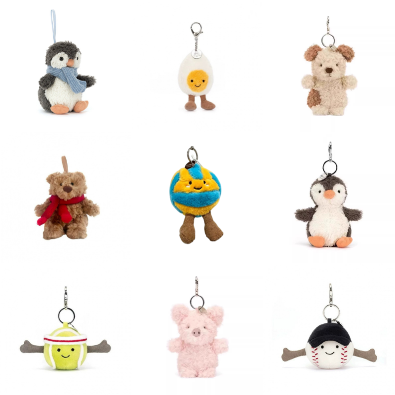 Jelly Cat Bag Charms Designer Candy Adorable Plush Soft Two Tone Purse Charm Designers Keychain Accessories For Men Women Doll Car Pendant Christmas