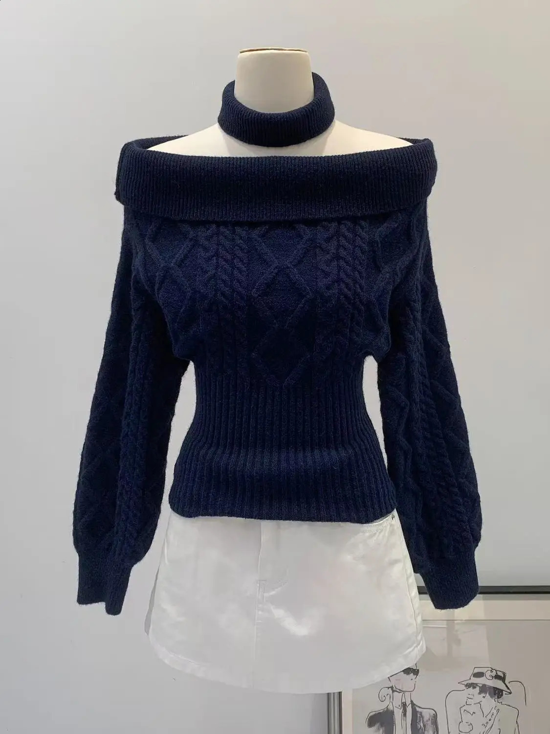 Autumn Winter Y2k E-girls Slim Fit Jumpers Sexy Off Shoulder Knitted Sweater Casual Long Sleeve Korean Fashion Pullovers 260916