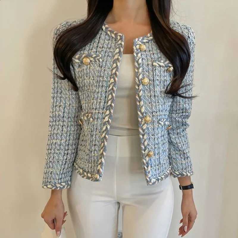 Jackets Women Fragrance 2024 Spring Autumn New Coat High-Grade Tweed Outwear Western Style Short Female Trend Tops C260917