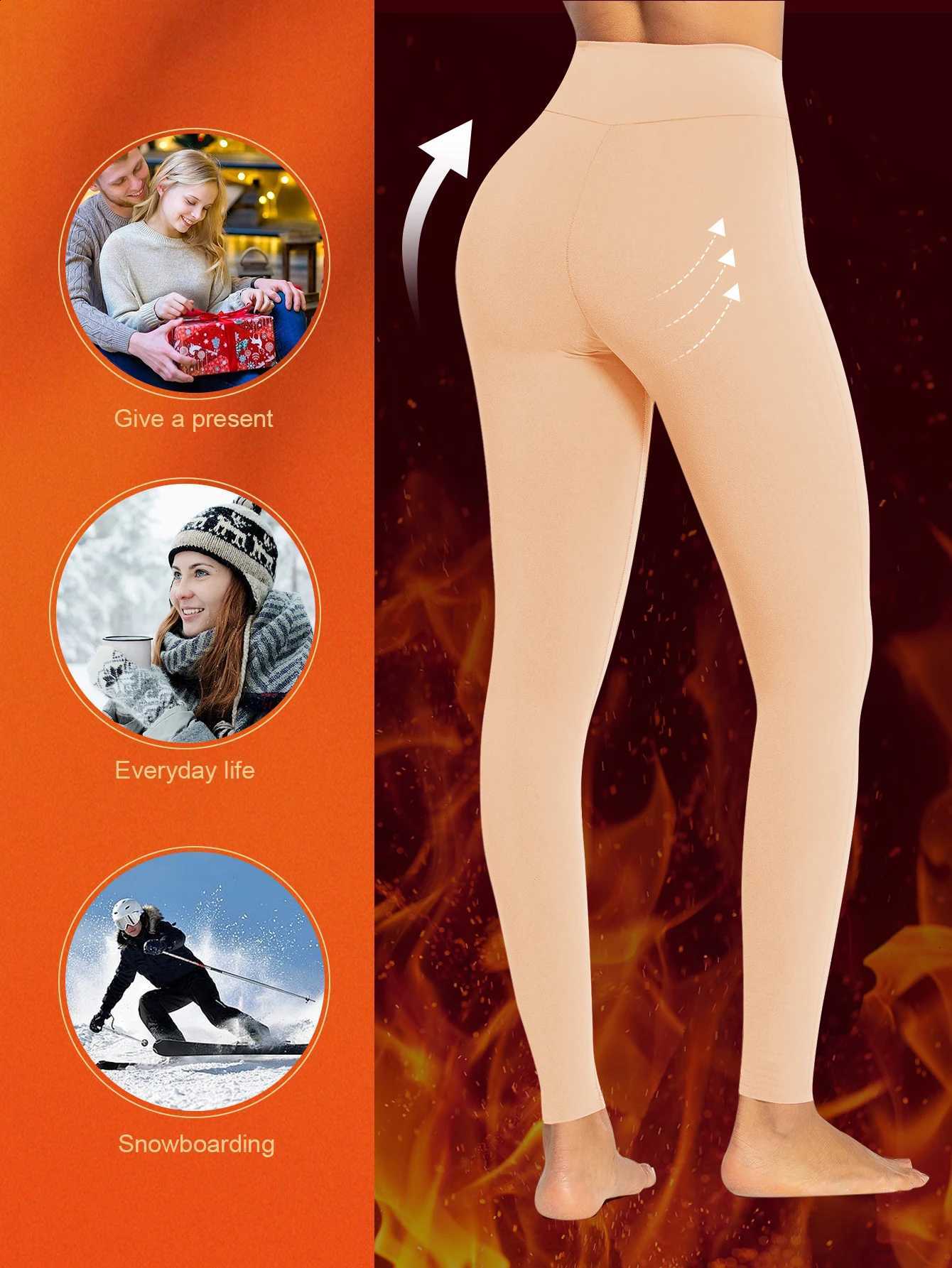 1PCS Women's Fleece-Lined Thermal Leggings Brushed Cold Weather Pants Slim Fit Tummy Control Base Layer or Outerwear H2609161